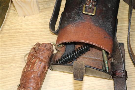 Four leather WWII German machine gun tool kits (complete)